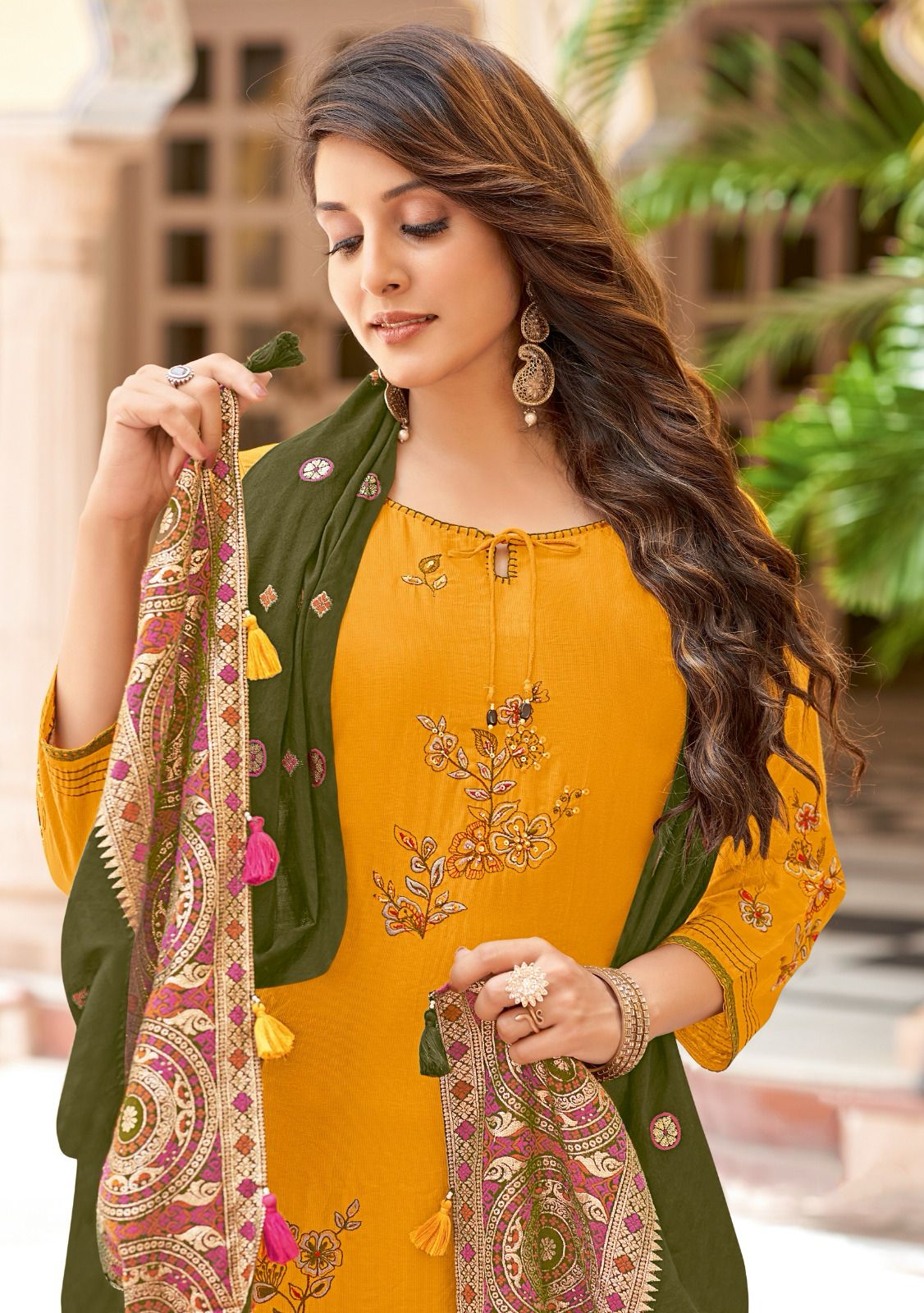 Raksha By Wooglee Viscose Weaving Heavy Designer Readymade Suits Wholesale Price In Surat